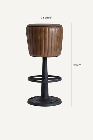 Brown Leather Counter Stool | Vical Home Seney | Oroa.com