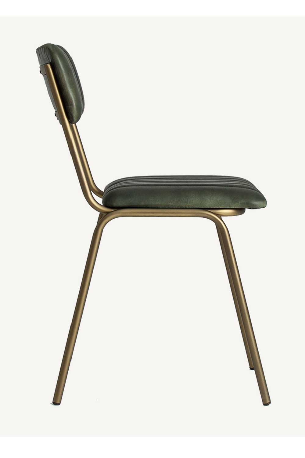 Green Leather Chanelled Dining Chair | Vical Home Chadron | Oroa.com