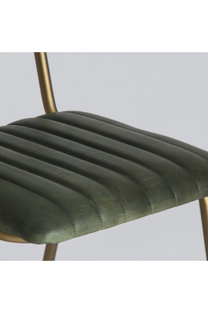 Green Leather Chanelled Dining Chair | Vical Home Chadron | Oroa.com