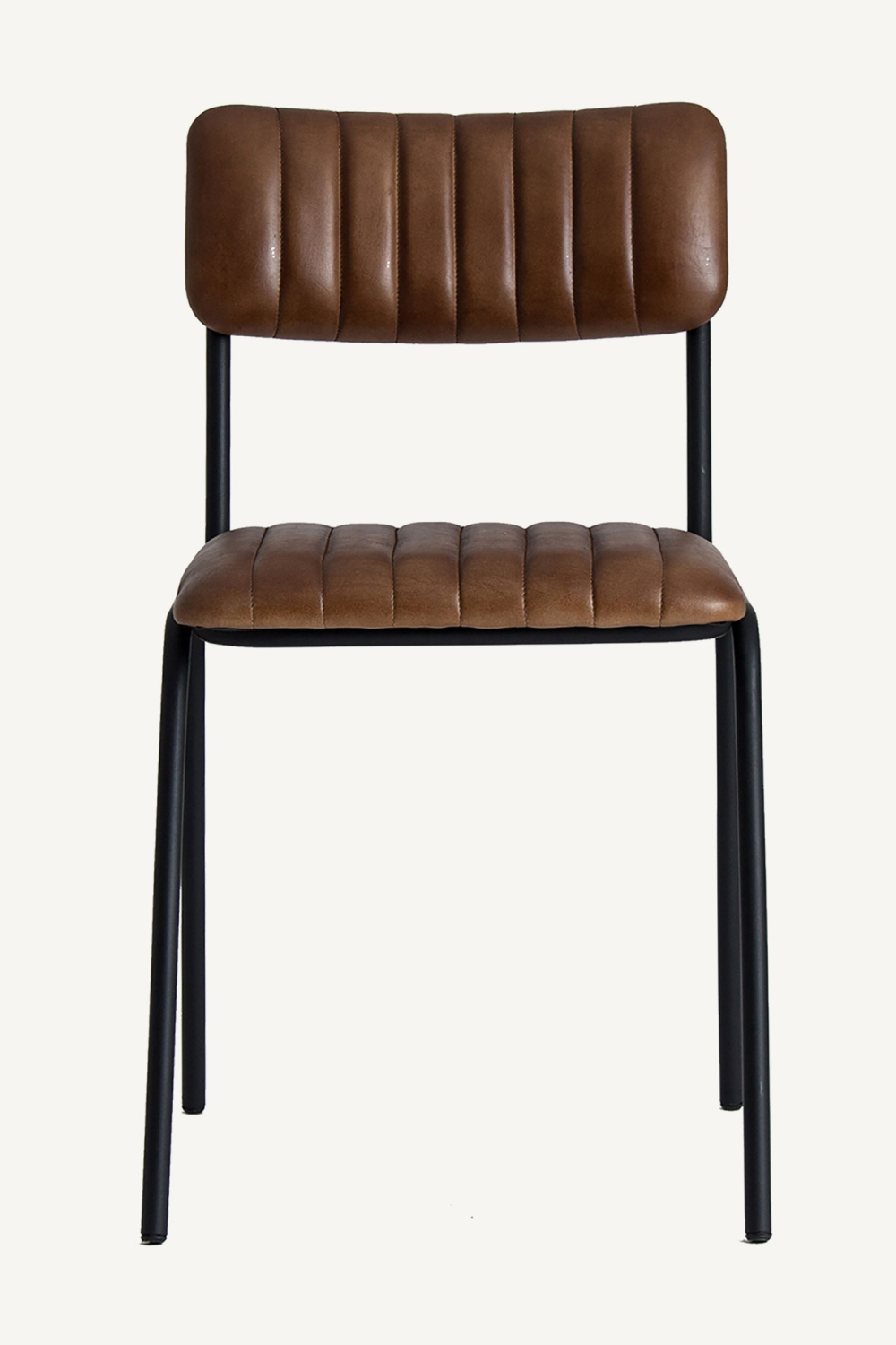 Brown Leather Padded Accent Chair | Vical Home Chadron | Oroa.com