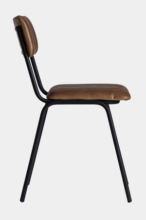 Brown Leather Padded Dining Chair | Vical Home Chadron | Oroa.com