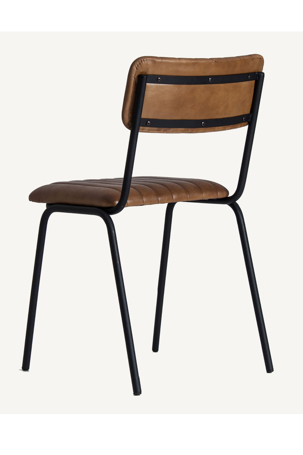 Brown Leather Padded Dining Chair | Vical Home Chadron | Oroa.com