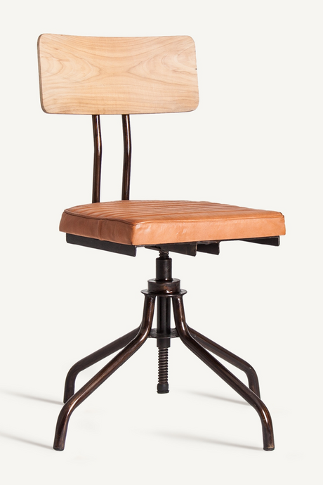 Brown Leather Swivel Chair (2) | Vical Home Stryi | Oroa.com