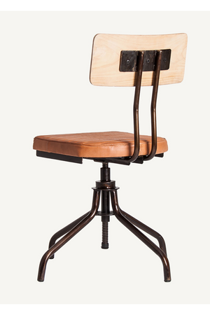 Brown Leather Swivel Chair (2) | Vical Home Stryi | Oroa.com