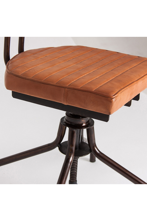 Brown Leather Swivel Chair (2) | Vical Home Stryi | Oroa.com