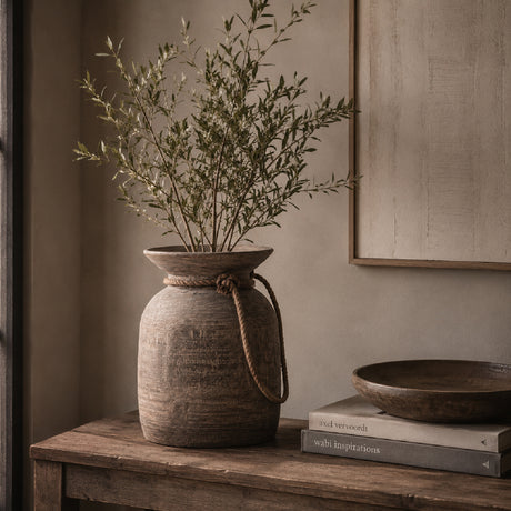   Weathered Teak Wood Vase | Oroa.com