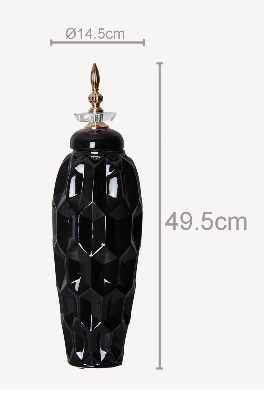 Black Ceramic Oriental Vase L | Vical Home Heyer | Oroa.com