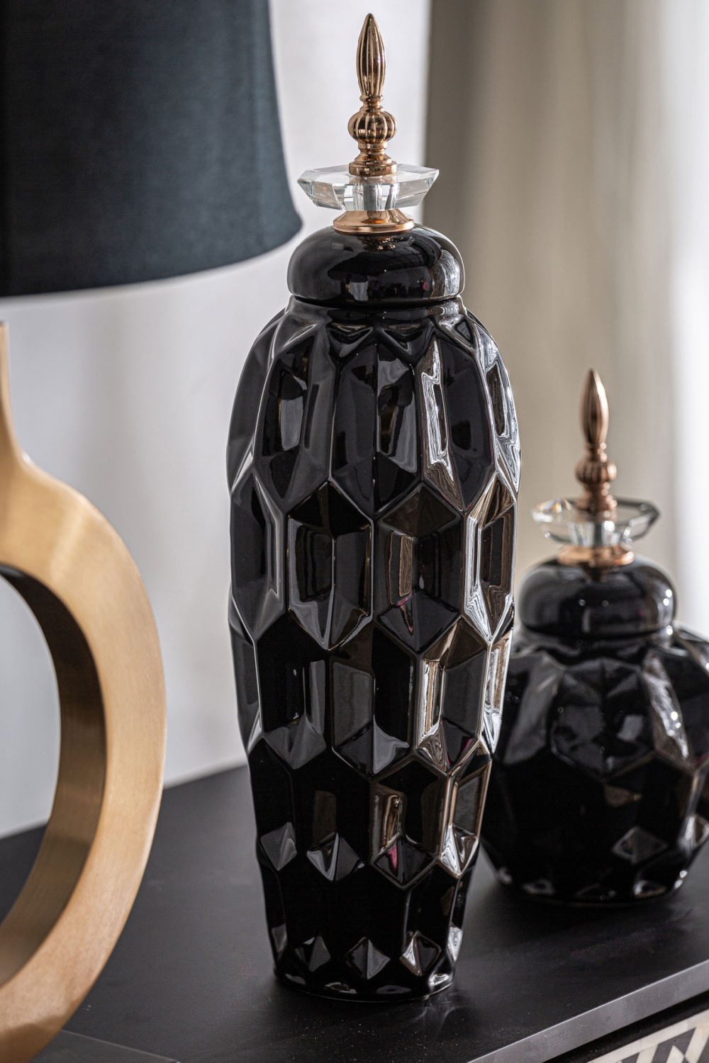 Black Ceramic Oriental Vase L | Vical Home Heyer | Oroa.com