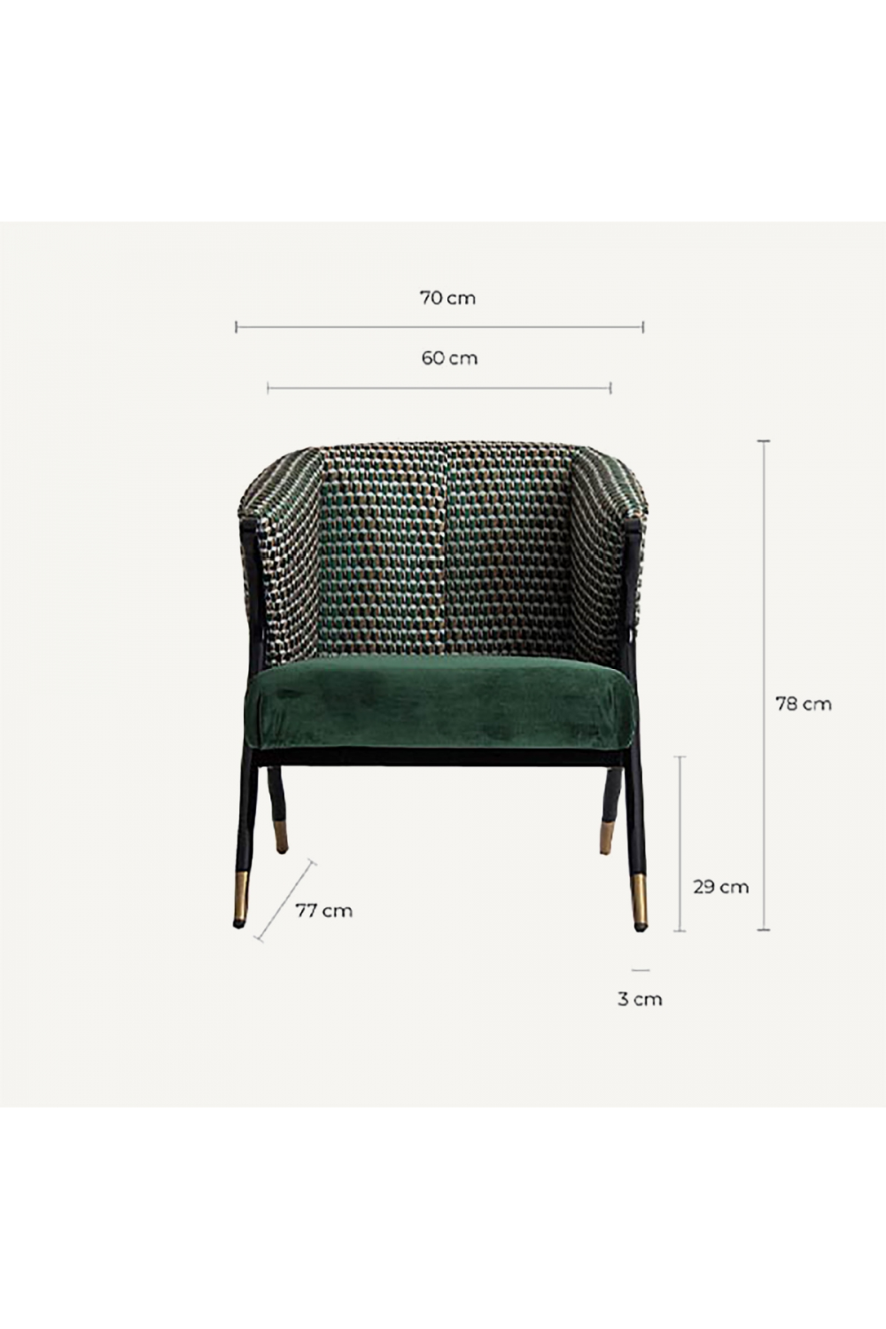 Modern Green Velvet Armchair | Vical Home Kelheim | Oroatrade.com