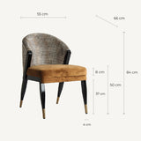 Ocher Velvet Dining Chair | OROA Aurelia - www.oroa.com