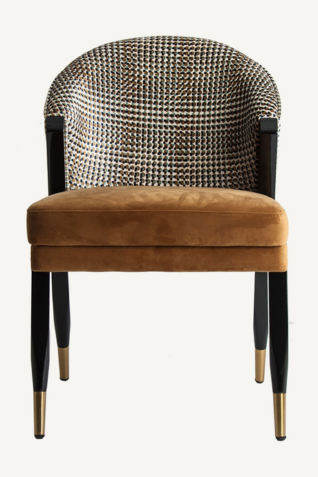 Ocher Velvet Seat Dining Chair | Vical Home Brillon | Oroa.com