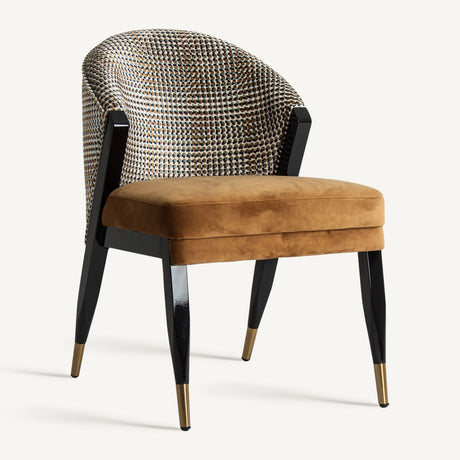 Ocher Velvet Dining Chair | OROA Aurelia - www.oroa.com