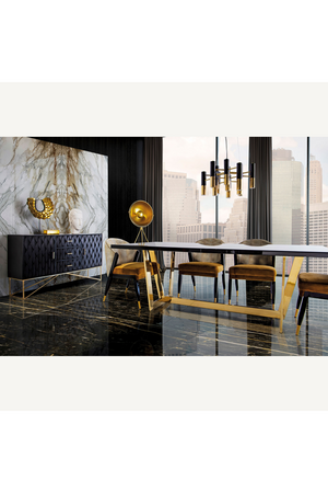 Ocher Velvet Seat Dining Chair | Vical Home Brillon | Oroa.com