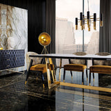 Ocher Velvet Dining Chair | OROA Aurelia - www.oroa.com