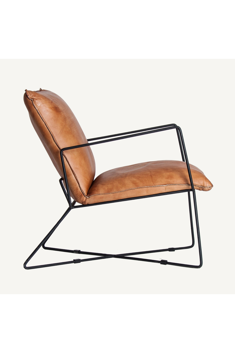 Brown Leather Industrial Armchair | Vical Home Seney | Oroatrade.com