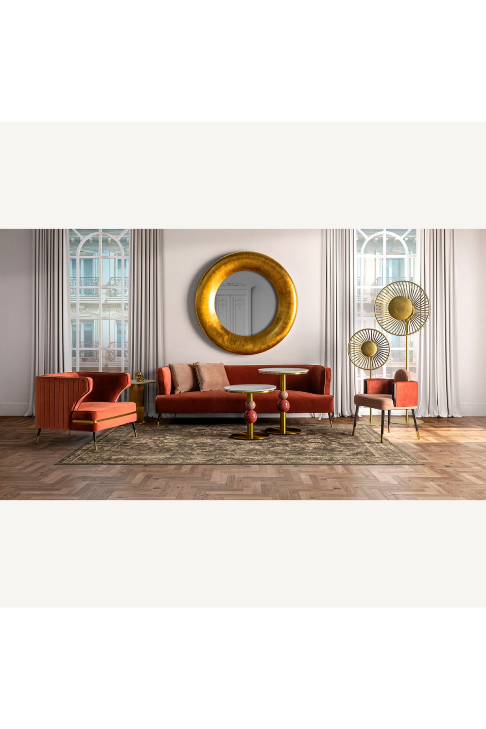 Gold Circular Floor Lamp | Vical Home Zug | Oroa.com