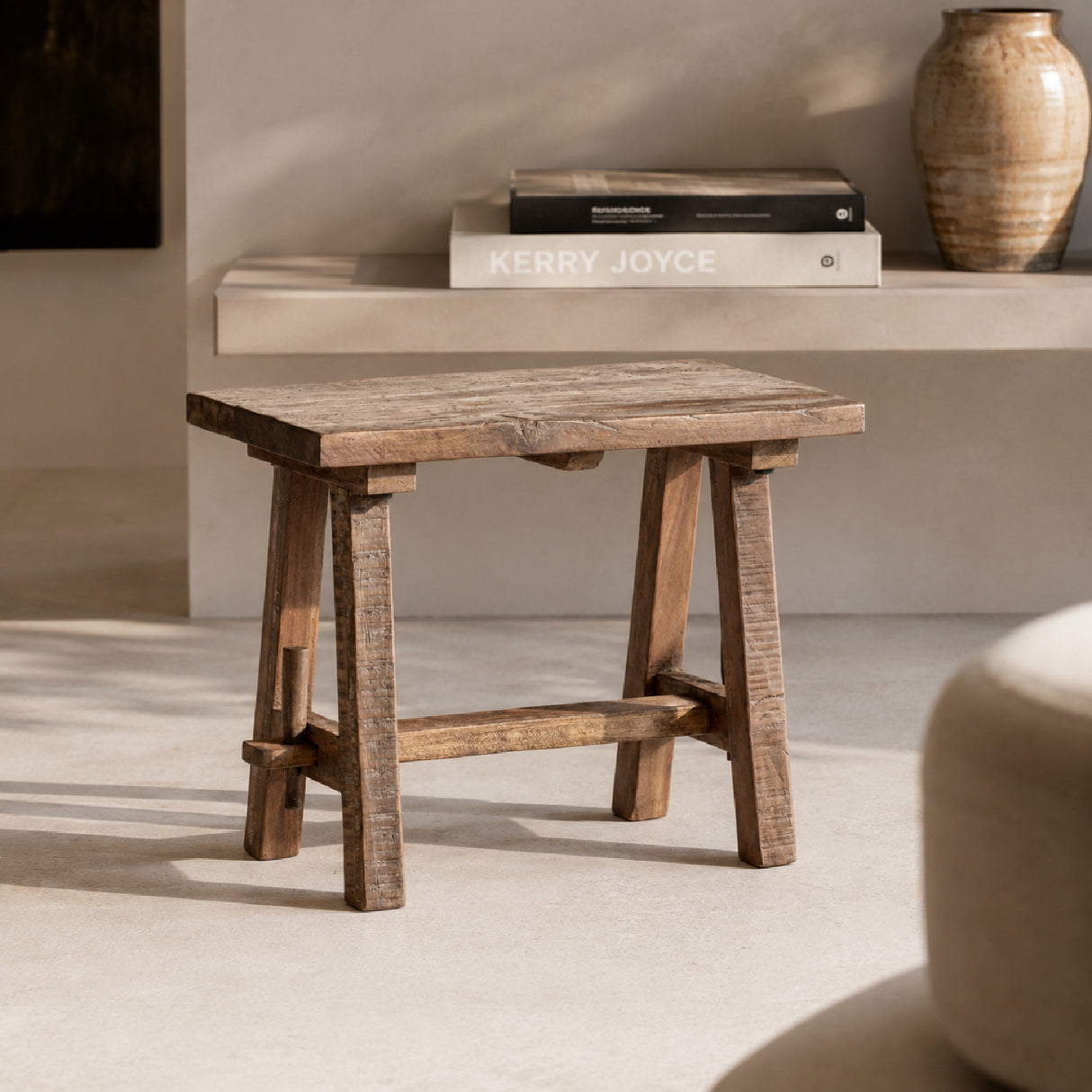   Rustic Wood Stool | Oroa.com