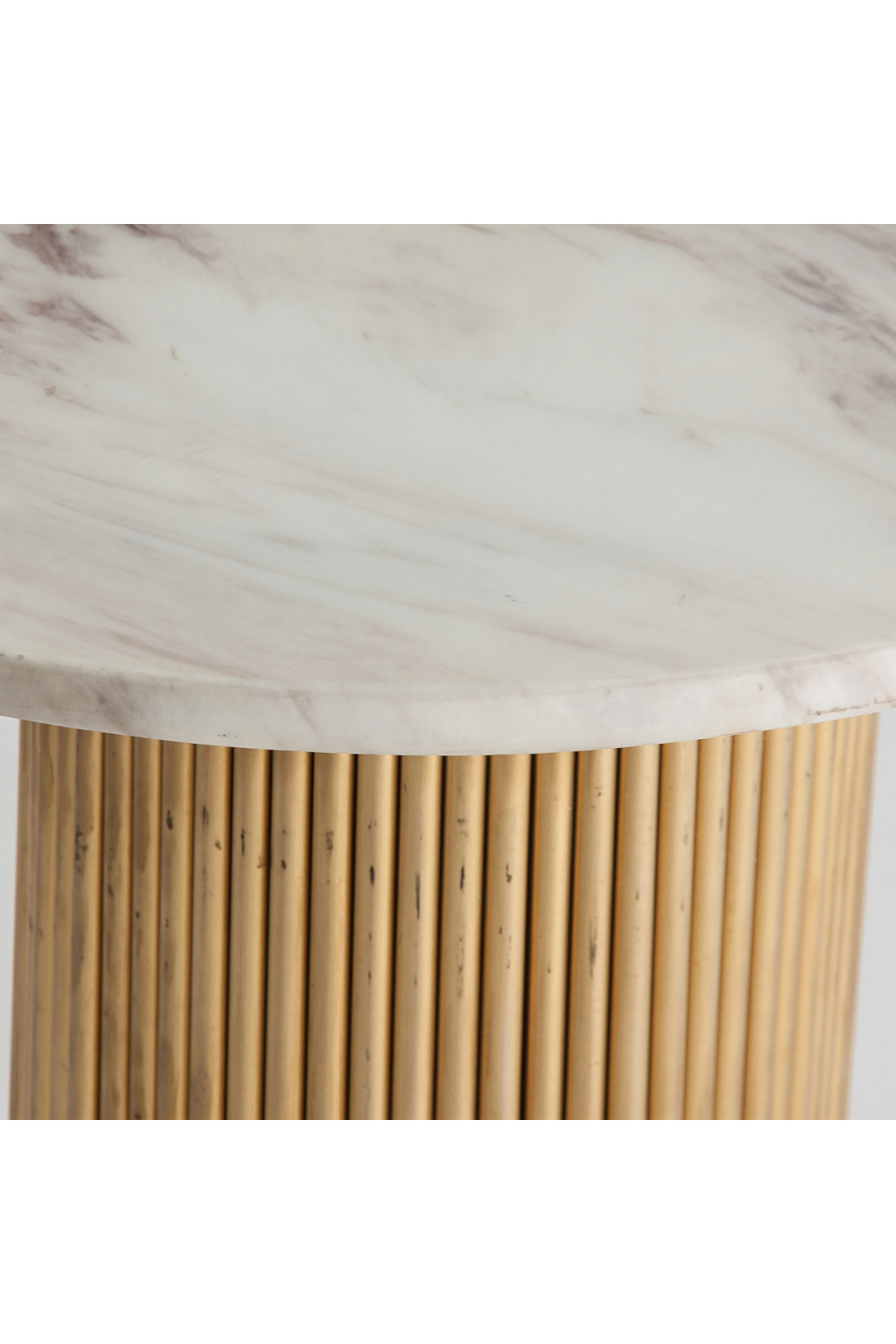 Gold Fluted Pedestal Side Table | Vical Home Coen | Oroa.com