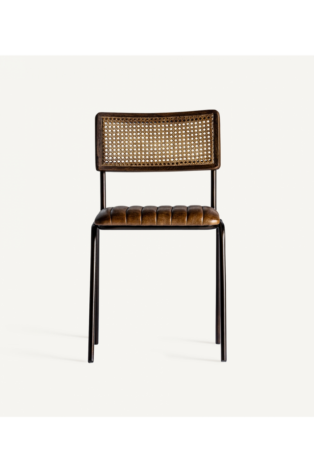Brown Leather Seat Dining Chair | Vical Home Almstock | Oroa.com