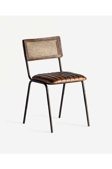 Brown Leather Seat Dining Chair | Vical Home Almstock | Oroa.com