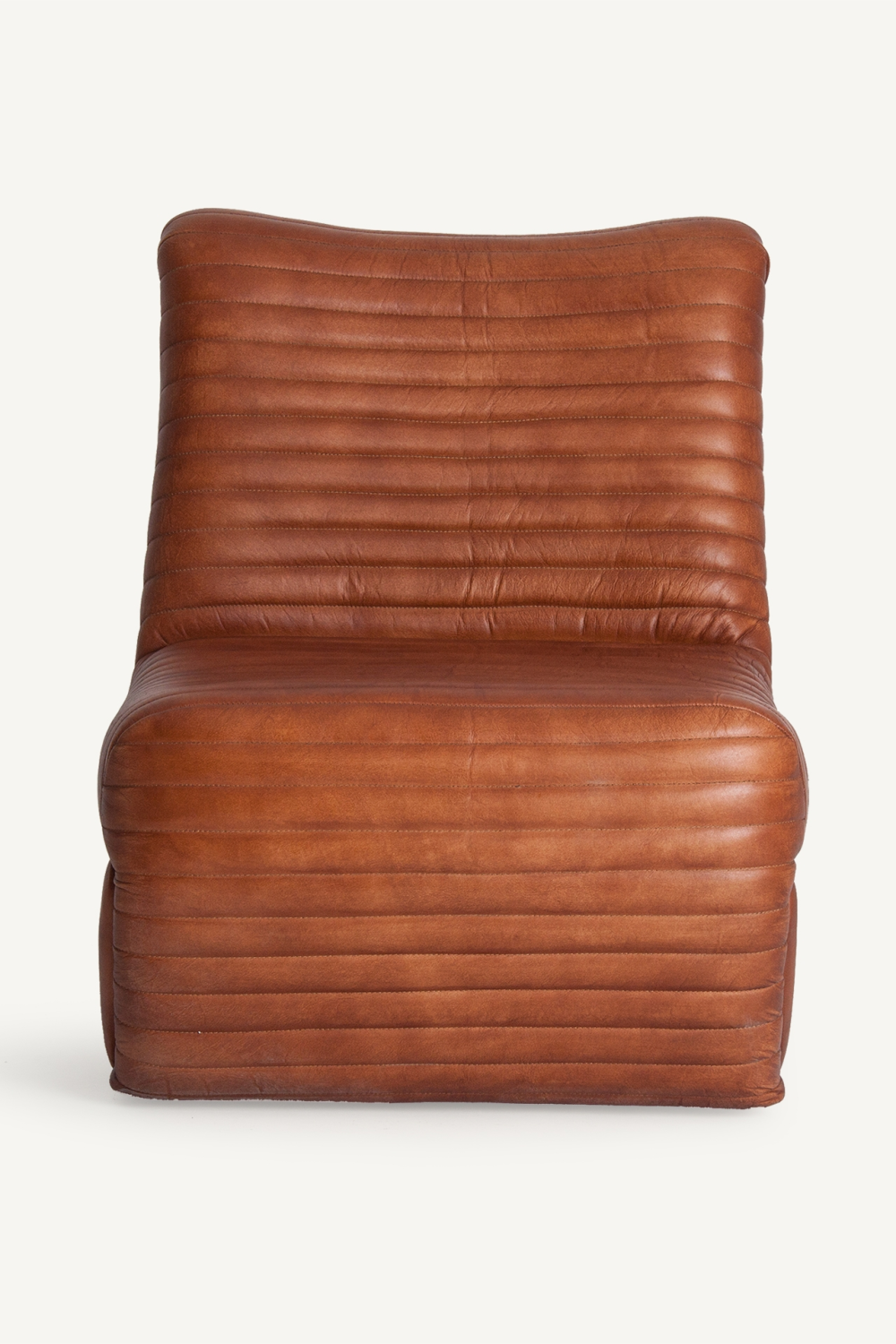 Brown Leather Chanelled Armchair | Vical Home Almstock | Oroatrade.com