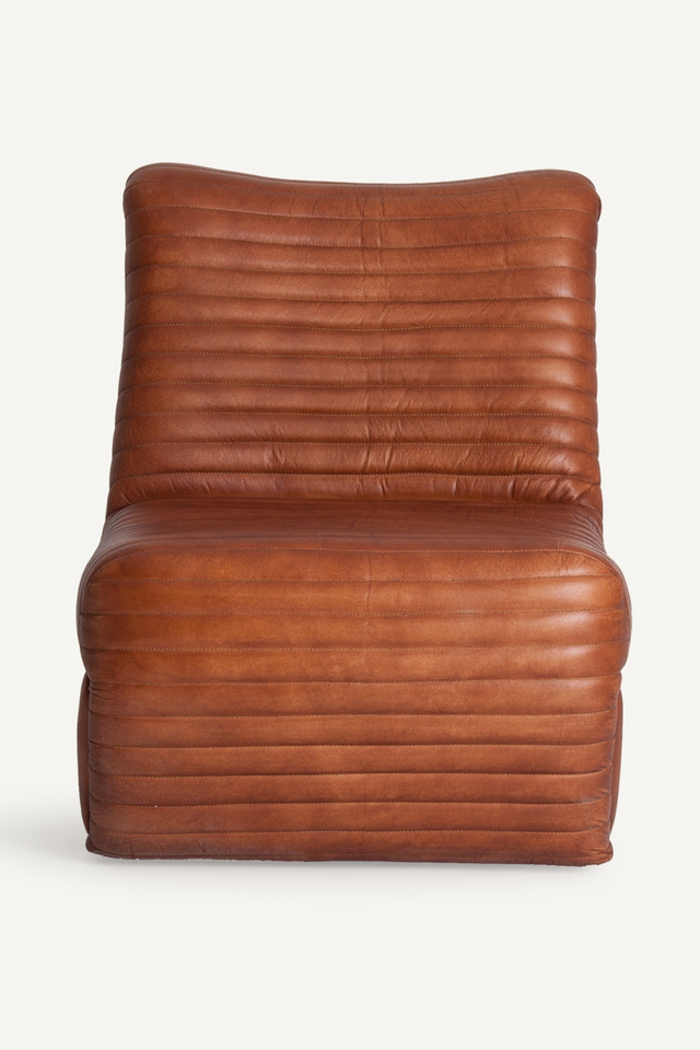 Brown Leather Chanelled Accent | Vical Home Almstock | Oroa.com