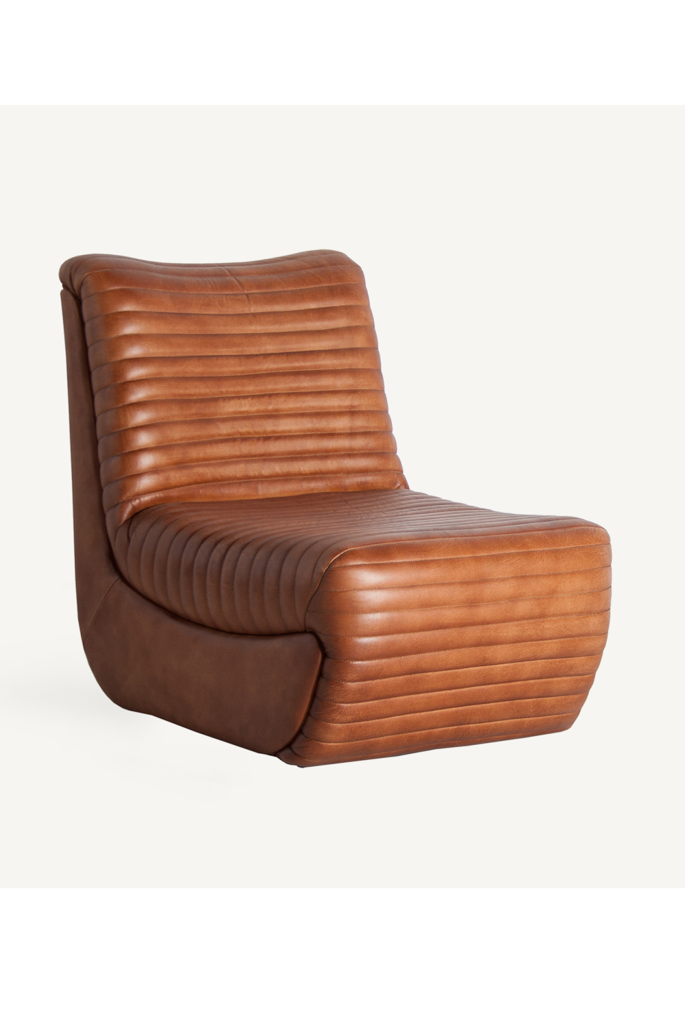 Brown Leather Chanelled Armchair | Vical Home Almstock | Oroatrade.com