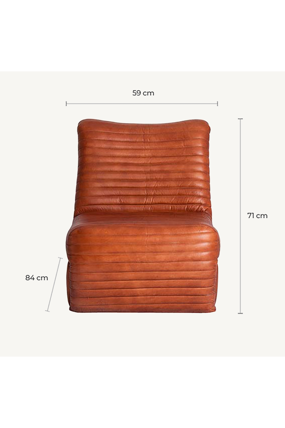 Brown Leather Chanelled Armchair | Vical Home Almstock | Oroatrade.com