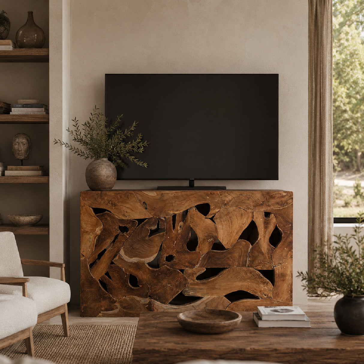   Teak Wood Ethnic Console Table | Oroa.com