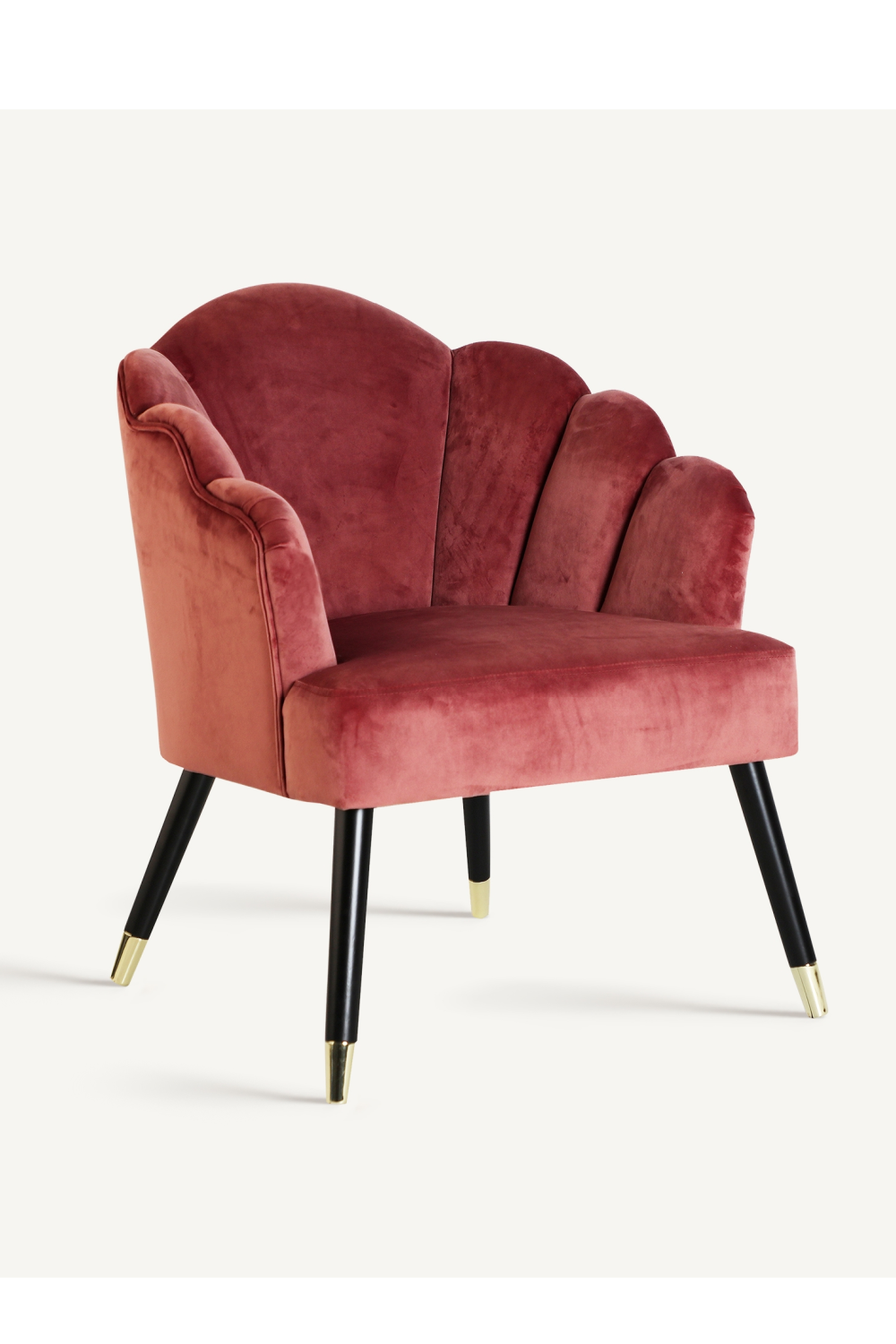 Pink Velvet Scalloped Armchair | Vical Home Setti | Oroatrade.com