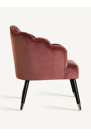 Pink Velvet Scalloped Armchair | Vical Home Setti | Oroa.com