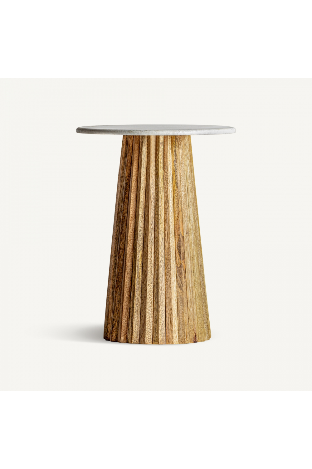 Fluted Wood Pedestal Side Table | Vical Home Plisse | Oroa.com