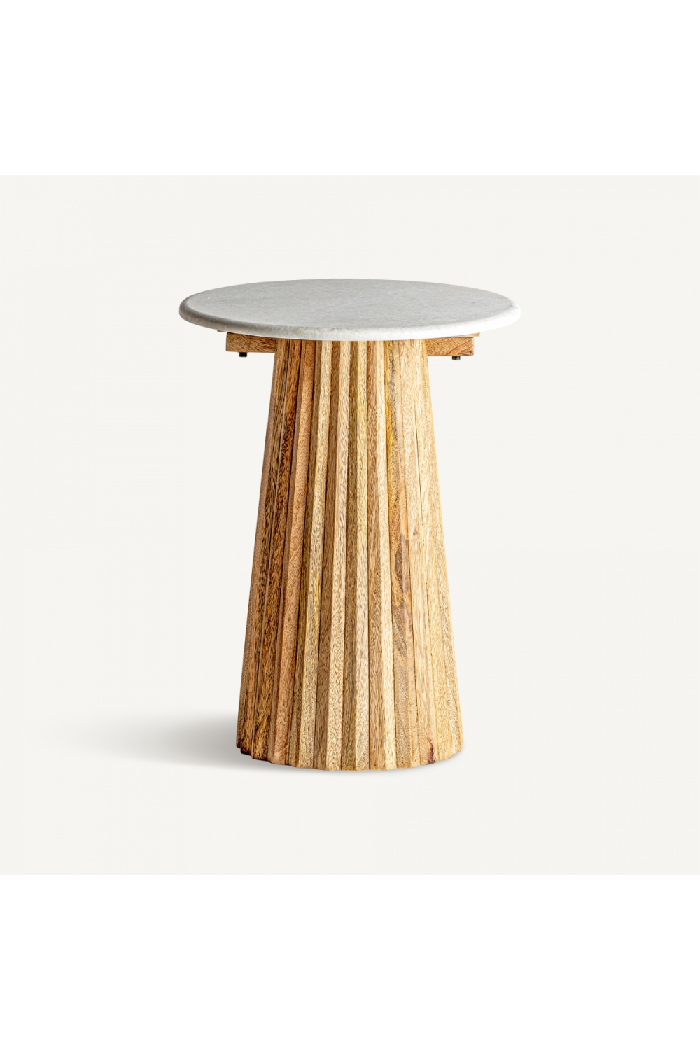 Fluted Wood Pedestal Side Table | Vical Home Plisse | Oroa.com