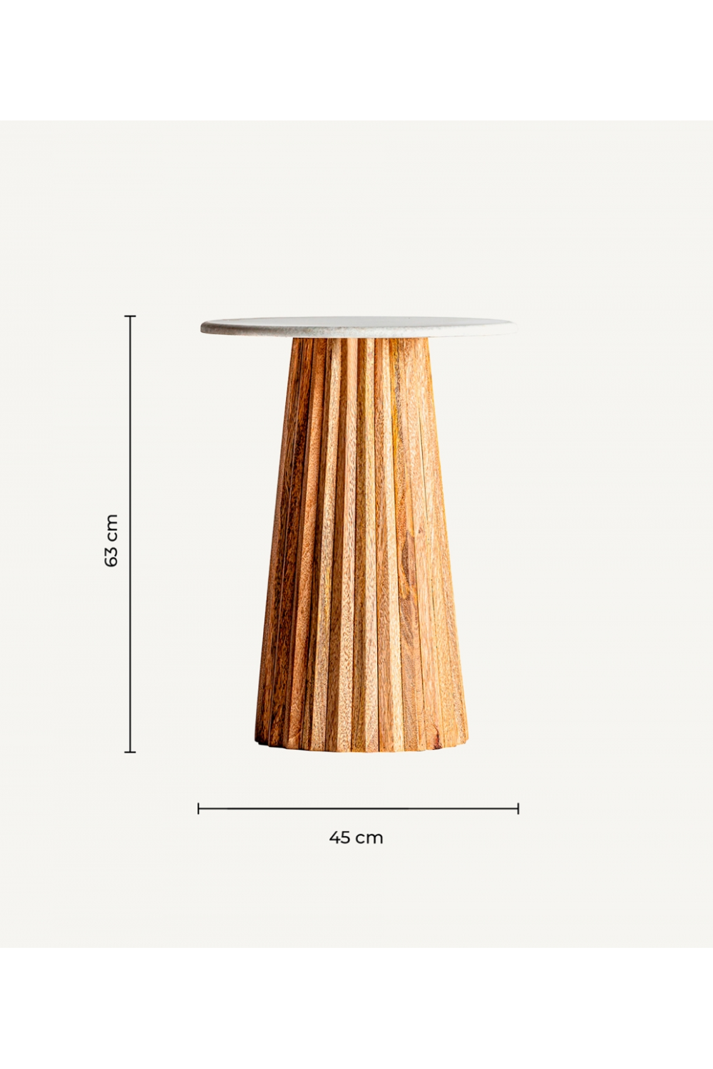 Fluted Wood Pedestal Side Table | Vical Home Plisse | Oroa.com