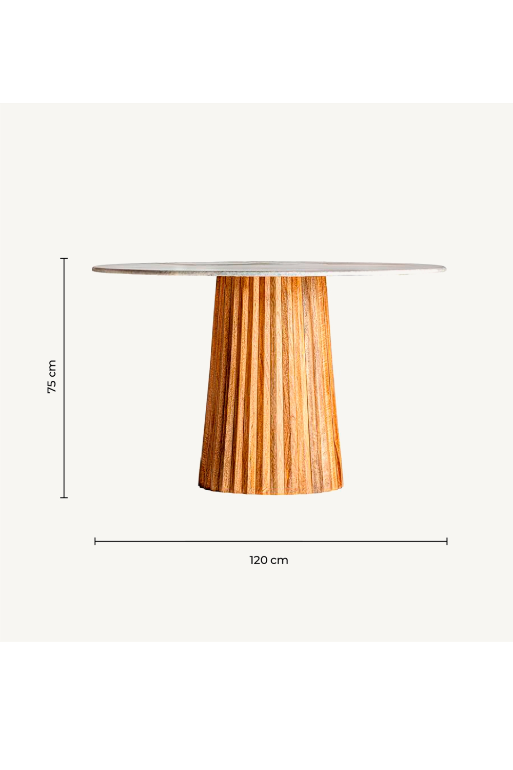 Central Base Wood Dining Table | Vical Home Plisse | Oroa.com