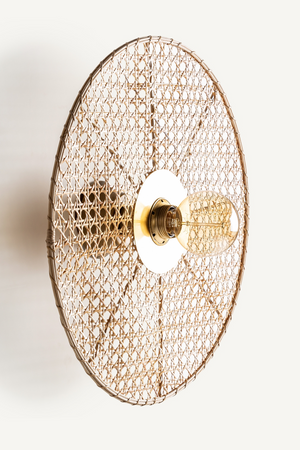 Rattan Cane Round Wall Lamp | Vical Home | Oroa.com