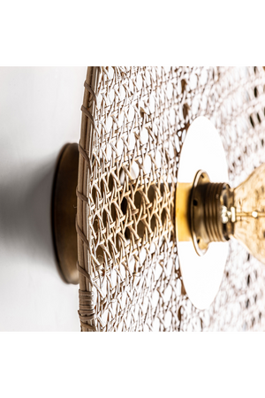 Rattan Cane Round Wall Lamp | Vical Home | Oroa.com
