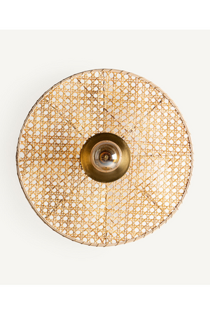 Rattan Cane Round Wall Lamp | Vical Home | Oroa.com