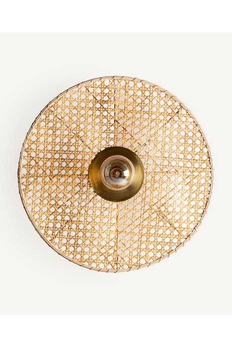 Rattan Cane Round Wall Lamp | Vical Home | Oroa.com