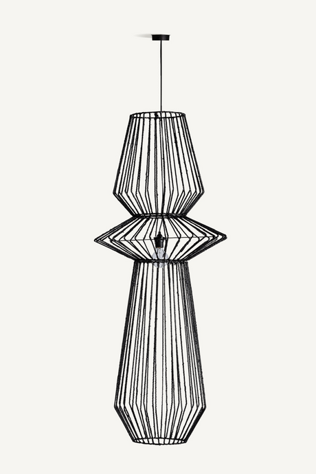 Black Rattan Hanging Lamp | Vical Home Plisse | Oroa.com