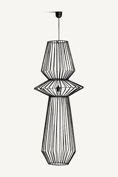 Black Rattan Hanging Lamp | Vical Home Plisse | Oroa.com