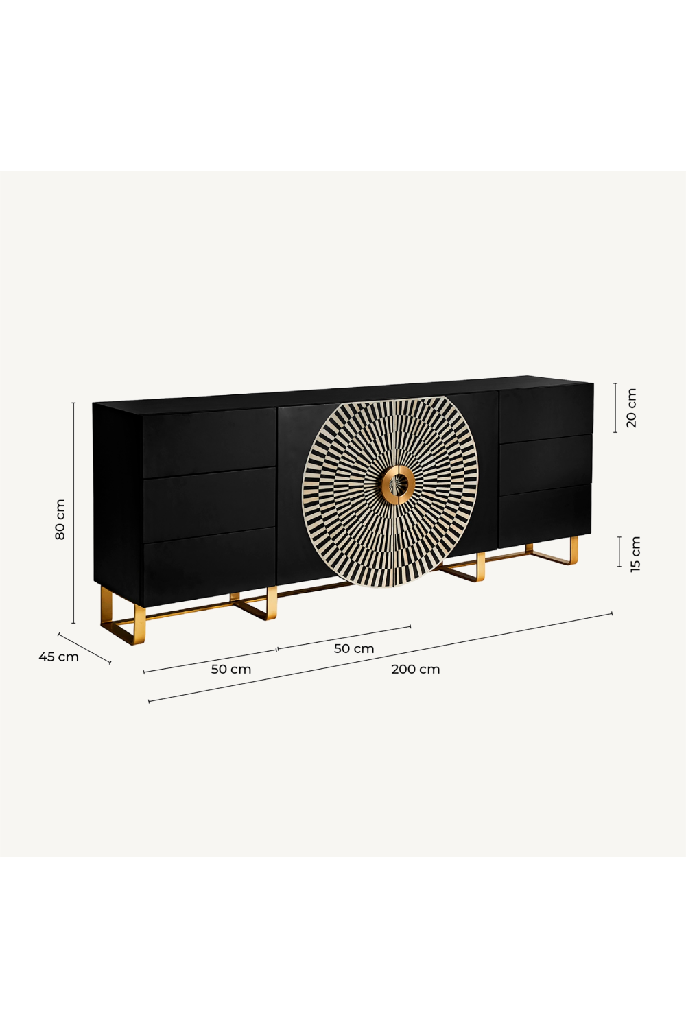 Black & White 2-Door Sideboard | Vical Home Gatsby | Oroa.com