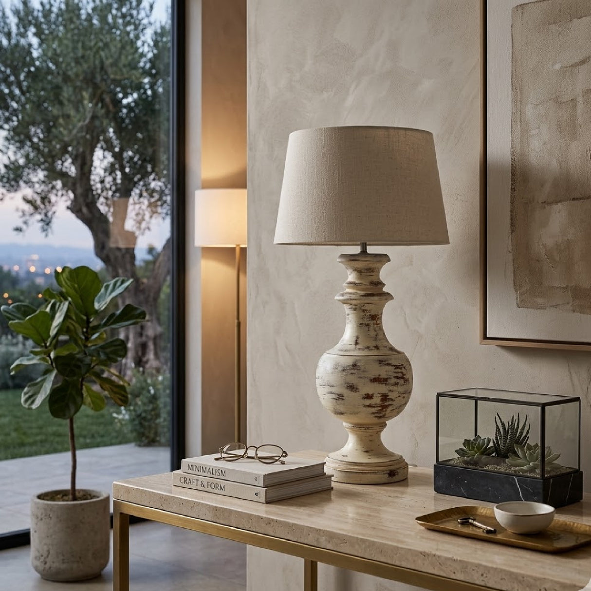   Whitewashed Wood Table Lamp | Oroa.com