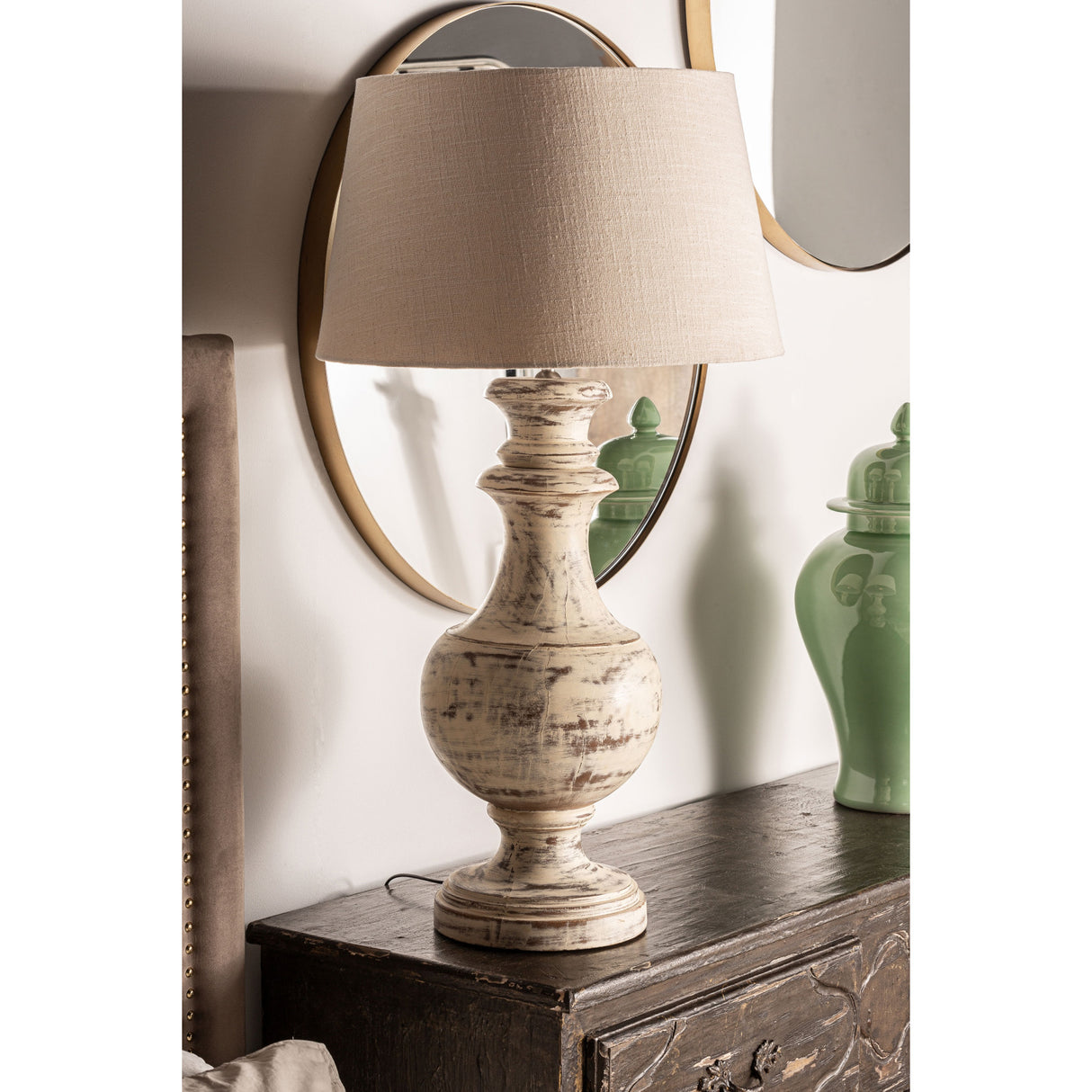   Whitewashed Wood Table Lamp | Oroa.com