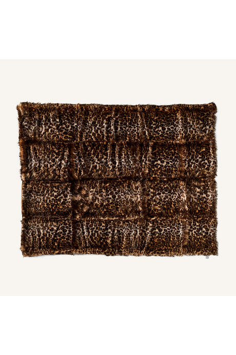 Brown Printed Furry Throw Blanket | Vical Home Leopard | Oroa.com