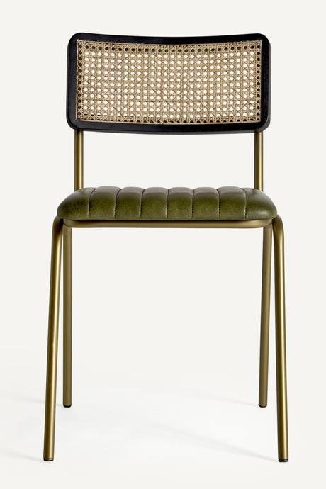 Green Leather Seat Dining Chair | Vical Home Almstock | Oroa.com