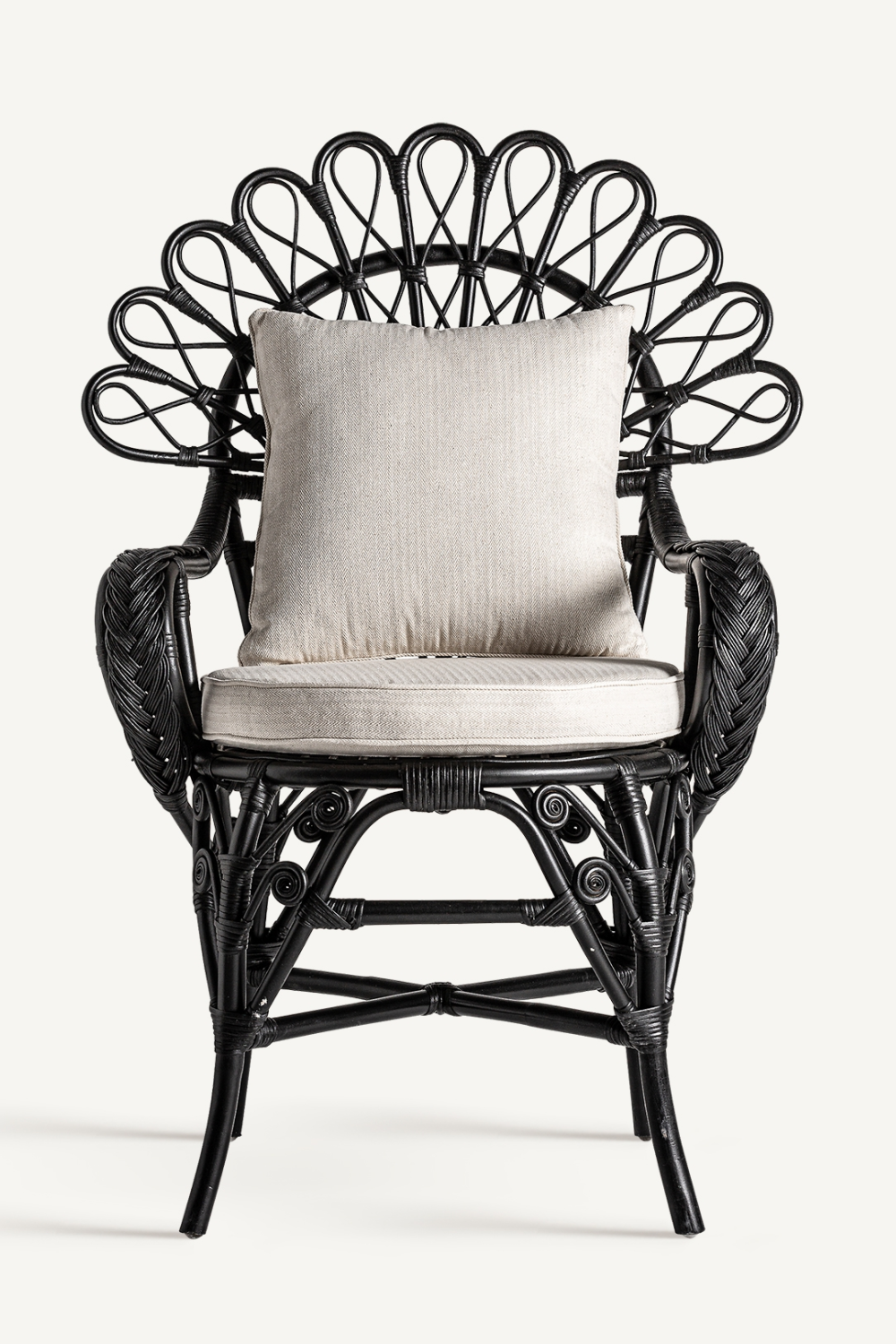 Black Rattan Statement Armchair | Vical Home Nulvi | Oroatrade.com