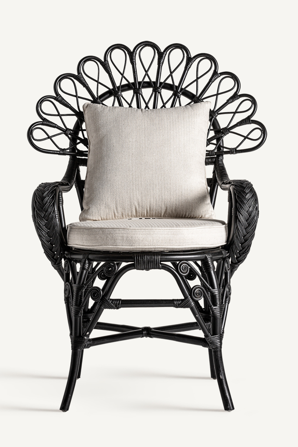 Black Rattan Statement Armchair | Vical Home Nulvi | Oroa.com