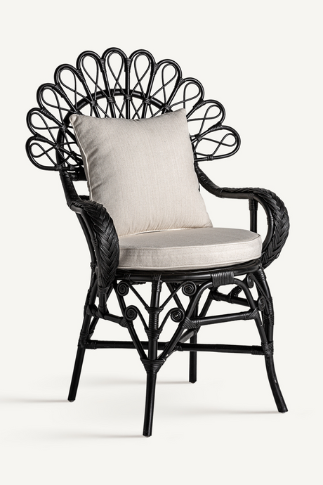 Black Rattan Statement Armchair | Vical Home Nulvi | Oroa.com