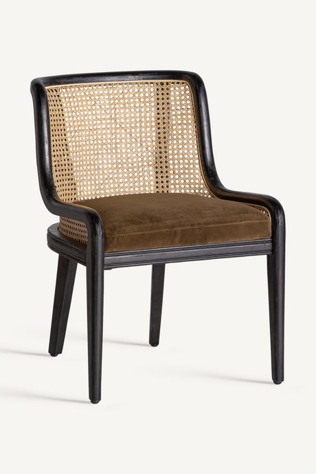Velvet Seat Rattan Dining Chair | Vical Home Velburg | Oroa.com
